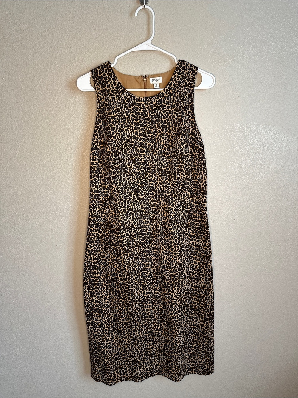 J. Crew size 8 adult woman cheetah print sleeveless pencil skirt work dress
